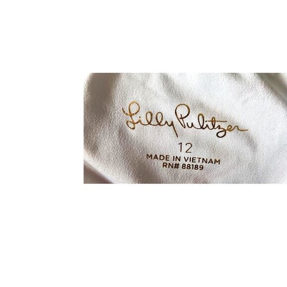 Lilly Pulitzer Girls One Piece Swimsuit, Sz 12, Bayside Blue Under The Moon - Picture 6 of 6